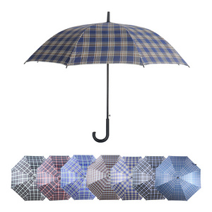 china promotional wholesale custom printed plaid cloth windproof straight sun rain umbrella supplier