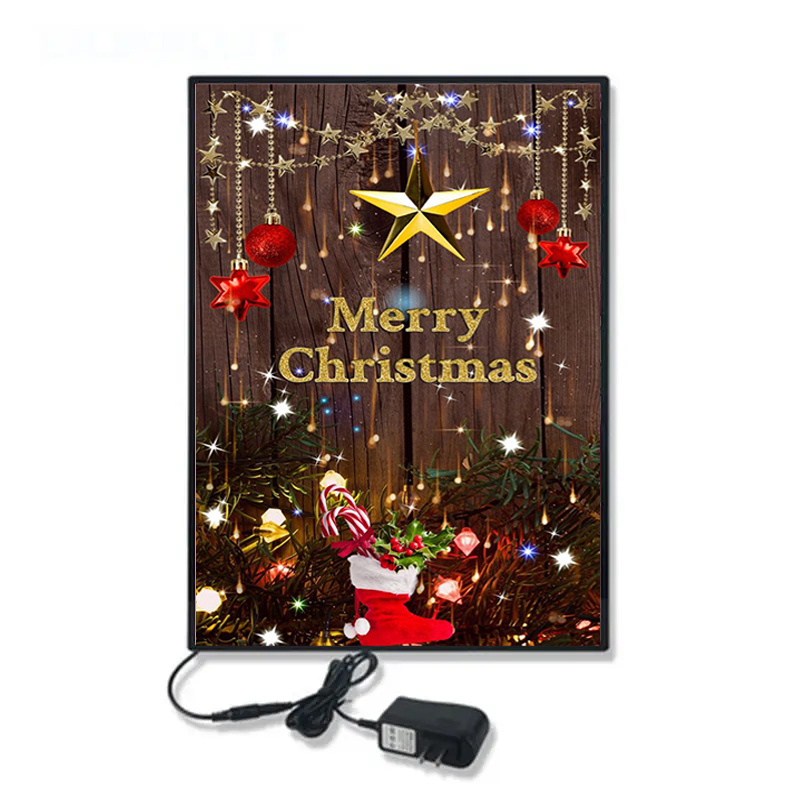 Hot sales Led Light Box  Hanging Display Frame Advertising Light Box Led Board For Christmas Restaurant Cinema Marketing