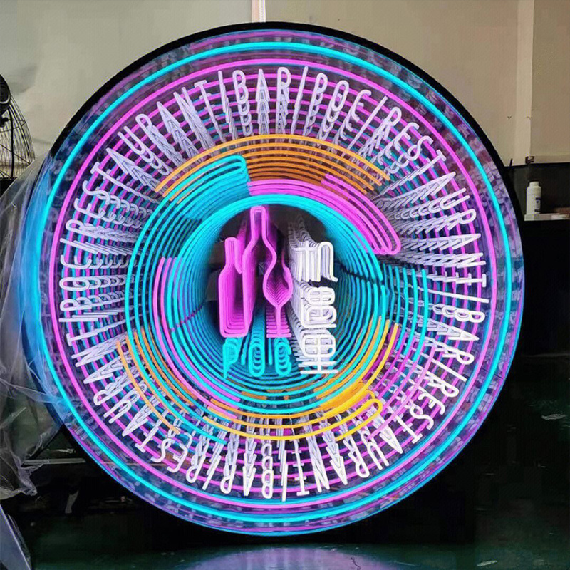 Custom shop  KTV  home decor accessories 3d Wireless Extending LED Abyss Melaleuca Mirror sign  letter neon light box sign