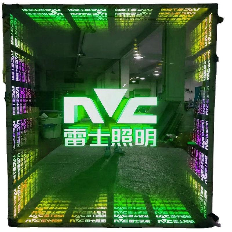 Custom shop  KTV  home decor accessories 3d Wireless Extending LED Abyss Melaleuca Mirror sign  letter neon light box sign