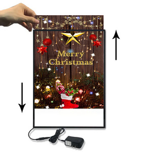 Hot sales Led Light Box  Hanging Display Frame Advertising Light Box Led Board For Christmas Restaurant Cinema Marketing