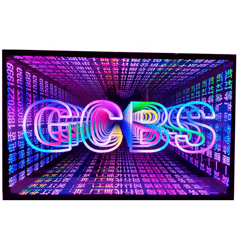 Custom shop  KTV  home decor accessories 3d Wireless Extending LED Abyss Melaleuca Mirror sign  letter neon light box sign