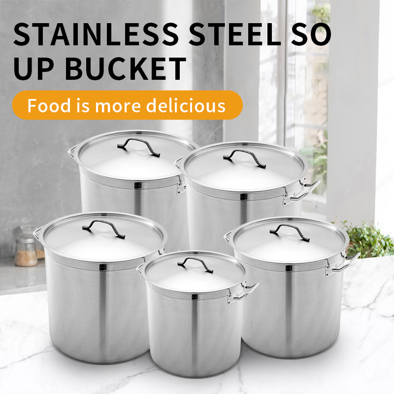 High Quality Wholesale Large Capacity Stainless Steel Kitchen Soup Stock Pot With Lid