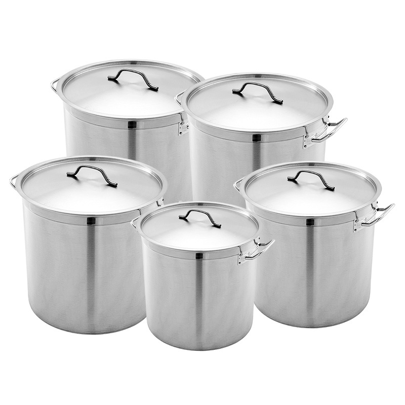 High Quality Wholesale Large Capacity Stainless Steel Kitchen Soup Stock Pot With Lid