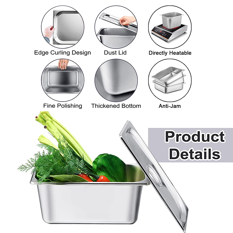 Daosheng 1/3 Us Style Restaurant Business Stainless Steel Kitchen Gn Pan Food Container Luxury Steel Tray