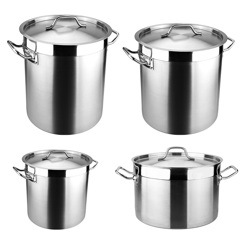 DaoSheng High Body 6 - 98 Liter Commercial Cooking Pot Big Size Soup And Stock Stainless Steel Pot