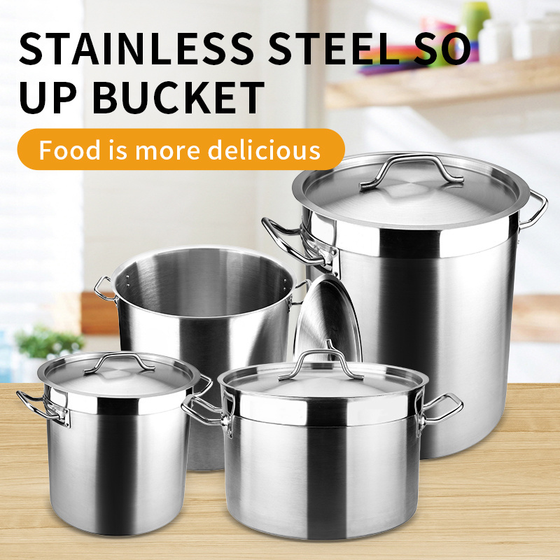 20 Quart Stockpot Restaurtant Big Stainless Steel Stove Industrial Pasta Cooking Pots Stock Pots Used For Water Bath Canner