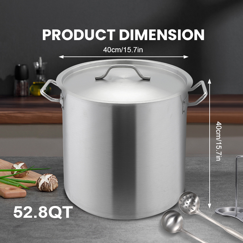 DaoSheng 15QT Stock Available 28cm Non Stick Stainless Steel Hot Pot Soup Stock Pots With Lid