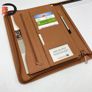 2023 Hot PU leather a4 File Documant Folder Portfolio Can Be Custom Conference signature folder