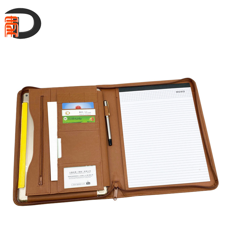 2023 Hot PU leather a4 File Documant Folder Portfolio Can Be Custom Conference signature folder