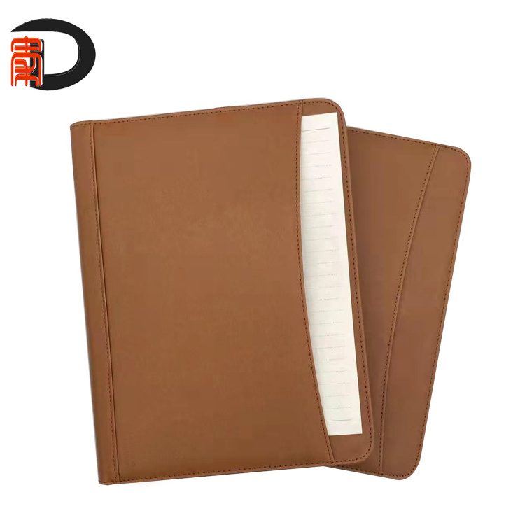 2023 Hot PU leather a4 File Documant Folder Portfolio Can Be Custom Conference signature folder