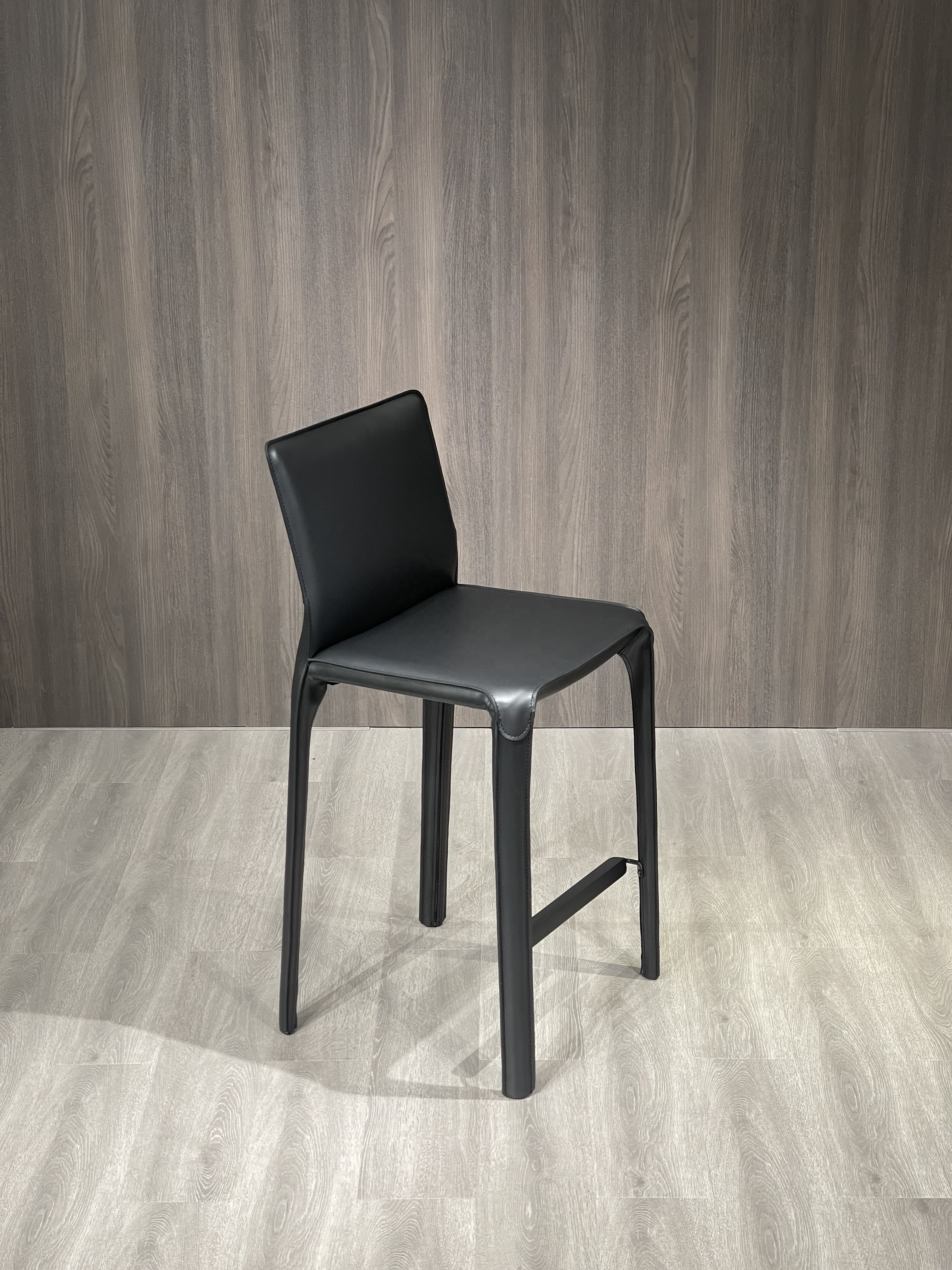 Italian minimalist guest room dining room chair coffee bar chair front desk high chair saddle stool Crawford saddle Stool