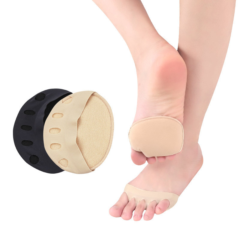 Metatarsal Pad High Heels Inserts Fore Foot Back Protector Five Toe Pads Breathable Sandals Sponge Absorbs Sweat Fabric Cushion