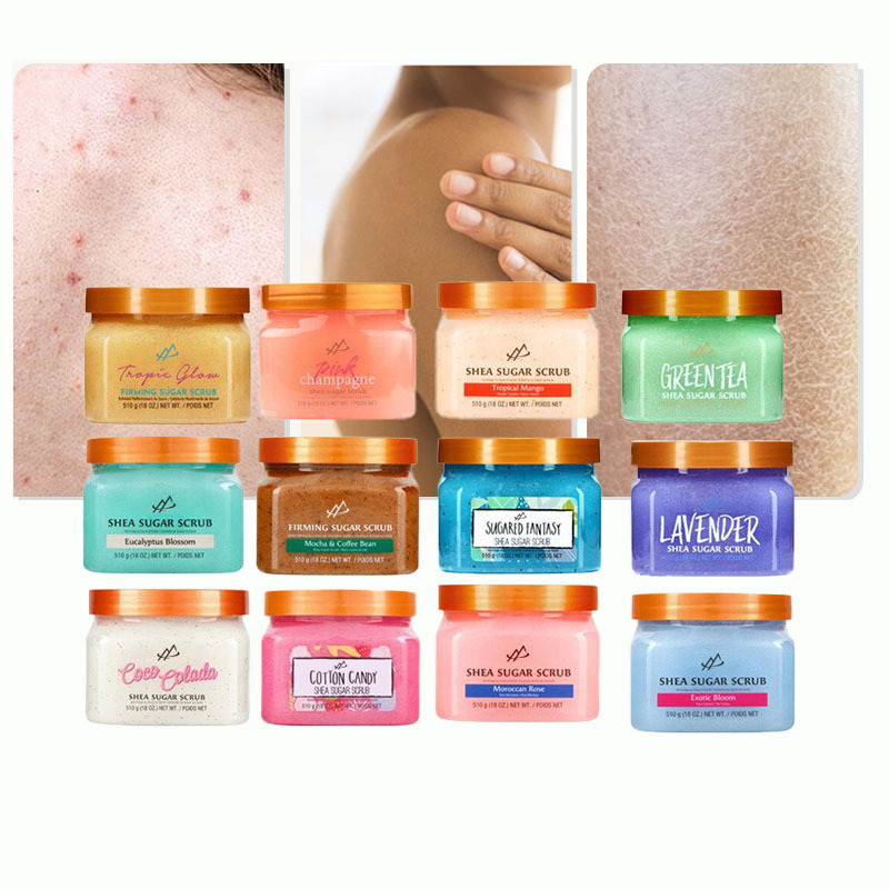 Wholesale Private Label Natural Organic Exfolianting Whitening Moisturizing Whipped  Fruit Scrub Set  Coffee Sugar Body Scrub