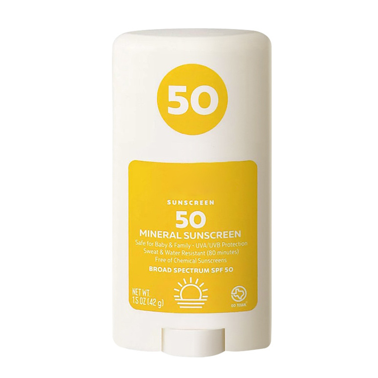 Private Label Organic Mini-Stick Packaging Glow SPF 50 Sunblock Moisturizing Face And Body Clear Sunscreen Stick