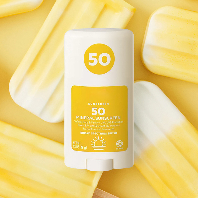 Private Label Organic Mini-Stick Packaging Glow SPF 50 Sunblock Moisturizing Face And Body Clear Sunscreen Stick