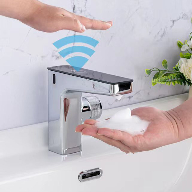 Led Digital Display Touch Free Health Bathroom Taps Touchless Basin Sensor Smart Faucet Automatic Faucets Sensor