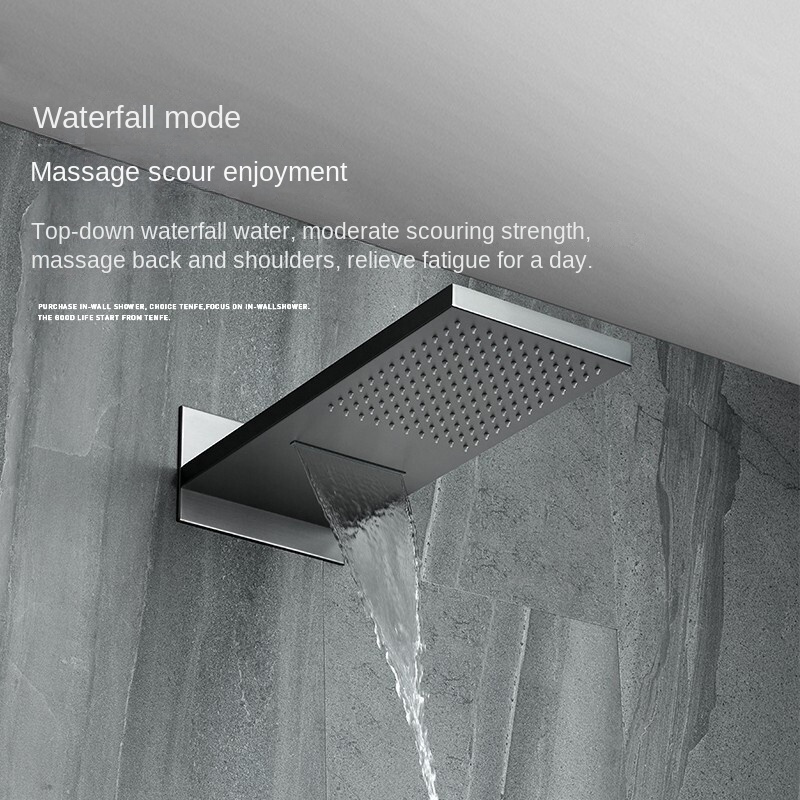 Hot Sale CUPC Brass Rainfall Concealed Hot And Cold Shower Faucet gun metal 2-Function Shower Set