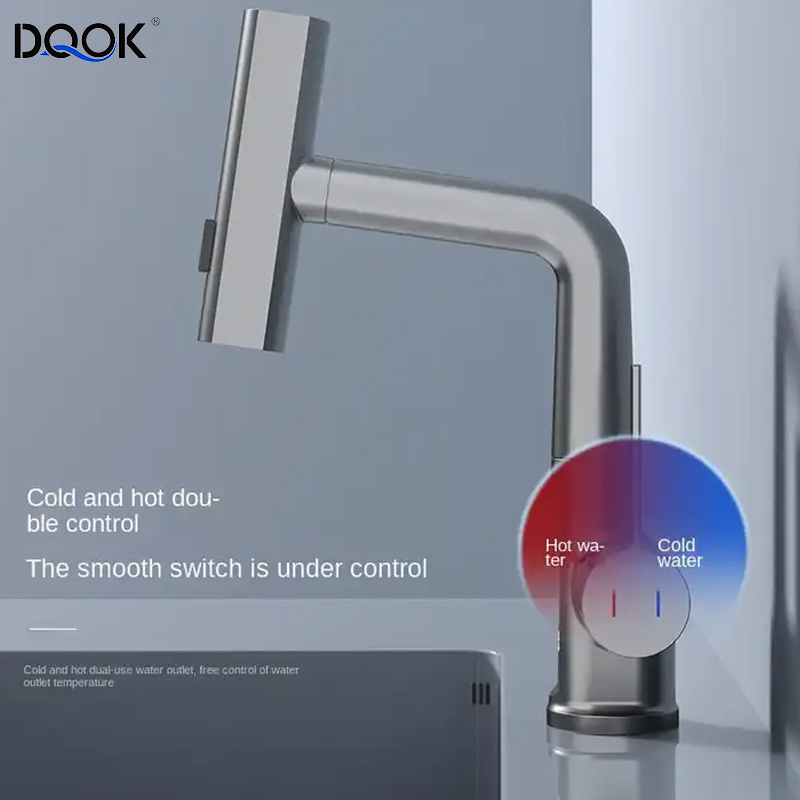 Multifunction 360 Degree Rotating Kitchen Faucet Digital Led Temperature Display Faucet Bathroom Pull Out Basin Faucet