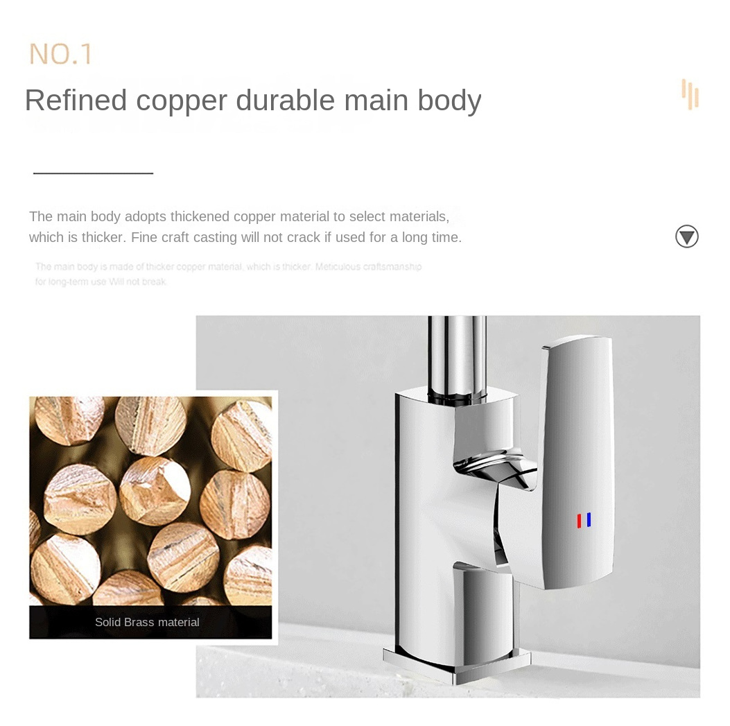 Hot Selling Chrome Brass Cold and Hot Water High Flow Water Tap 360 Degree Pull Out Spout Kitchen Faucet