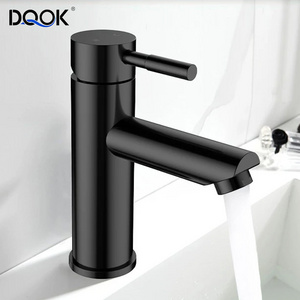 Traditional Matte Black Single Hole 304 Stainless Steel Washbasin Taps Hot Cold Bathroom Basin Faucet