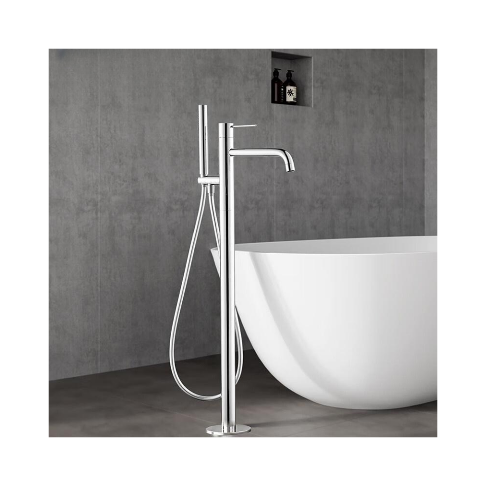 Simple Style Floor bath faucet chrome black Shower Faucet Brass bathtub  bath shower set mixer shower faucet