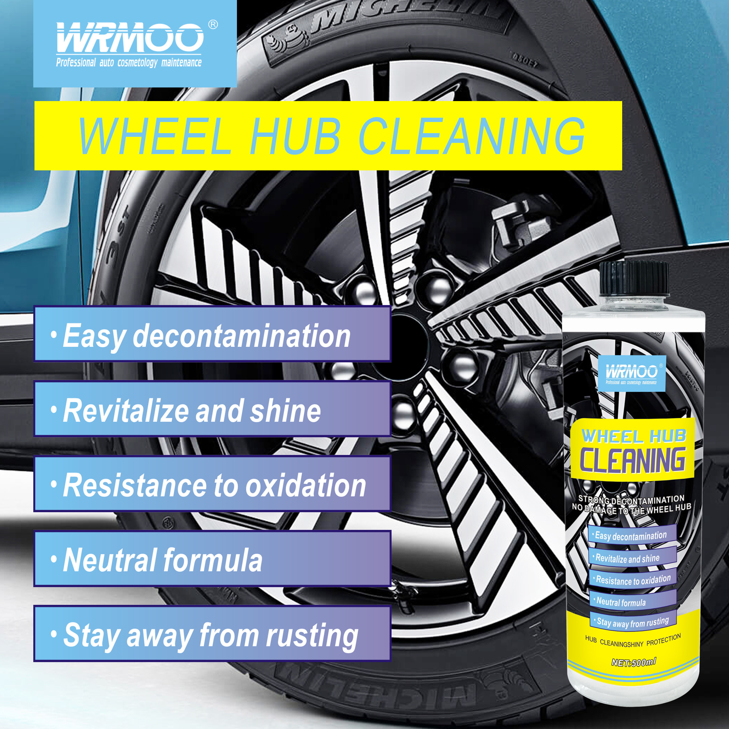 Automotive surface Automotive wheel cleaner Multifunctional rust remover spray 500ml