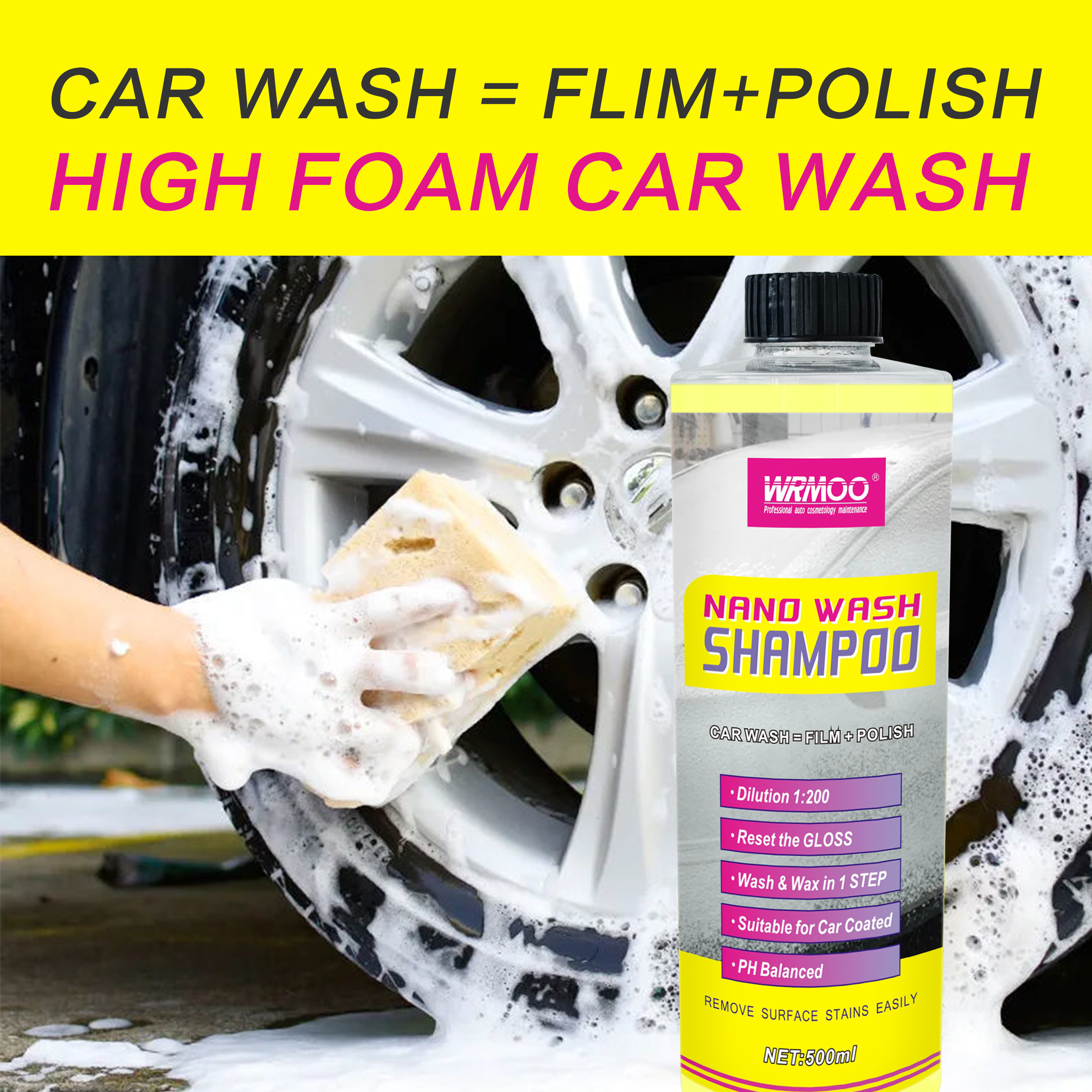 Car per-wash shampoo neutral car cleaning fluid auto detailing supplies detailing chemicals snow foam shampoo