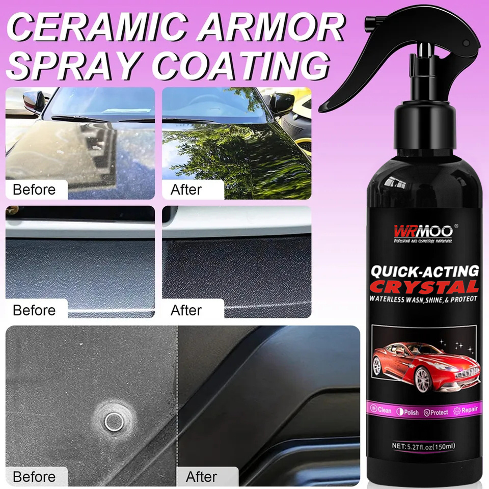 Rapid anhydrous spray for car details spray adds shine depth paint car wash kit intensifies quick coat car wax