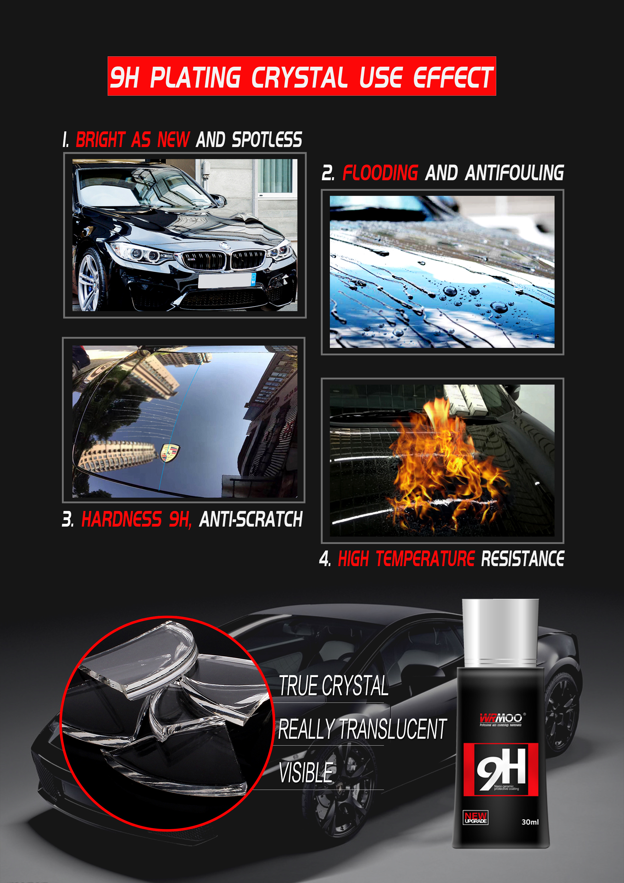 Nano ceramic coating 10h Diamond hardness high gloss waterproof coating Anti-fading ceramic car coating