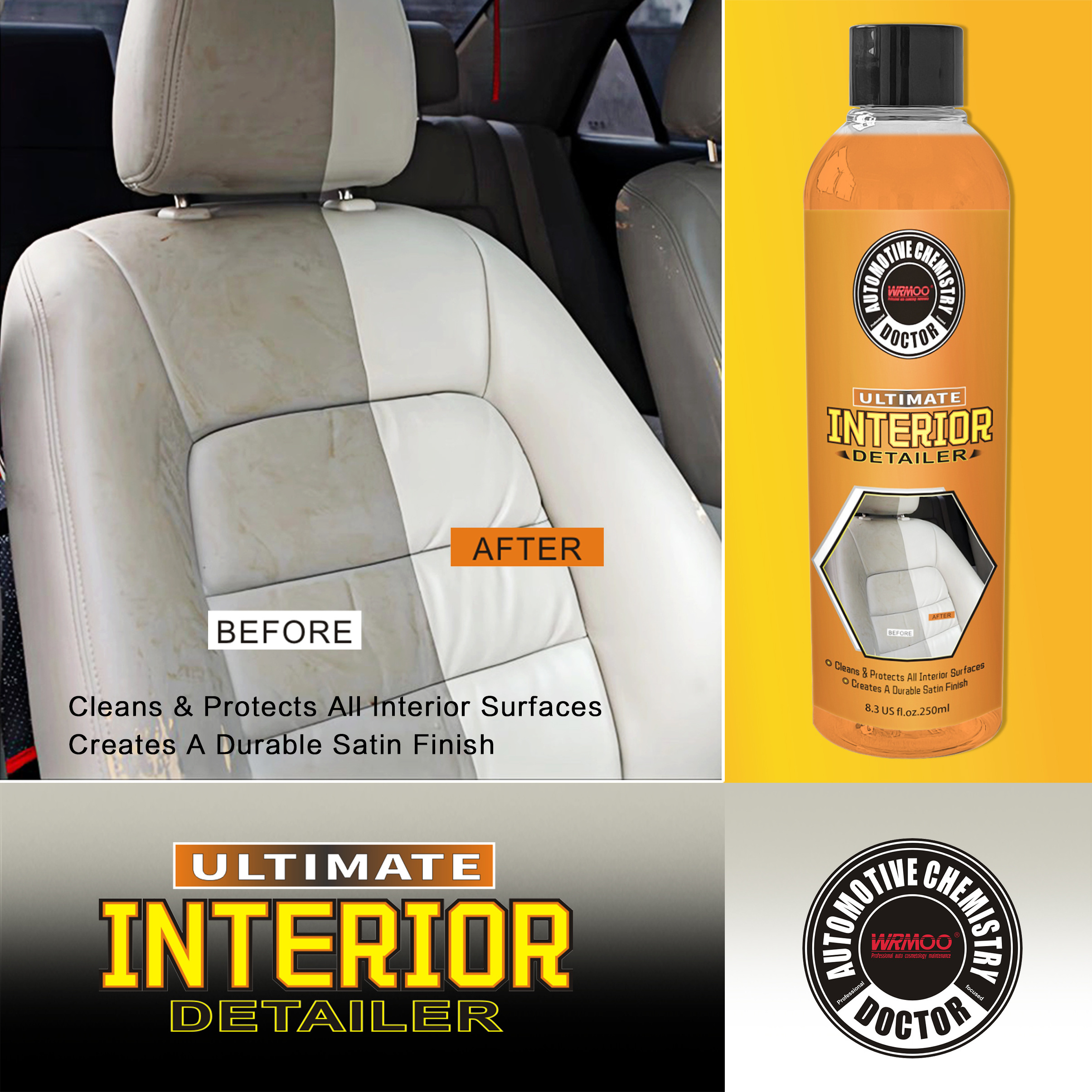 Car interior cleaner for cleaning and cleaning, spray and quickly