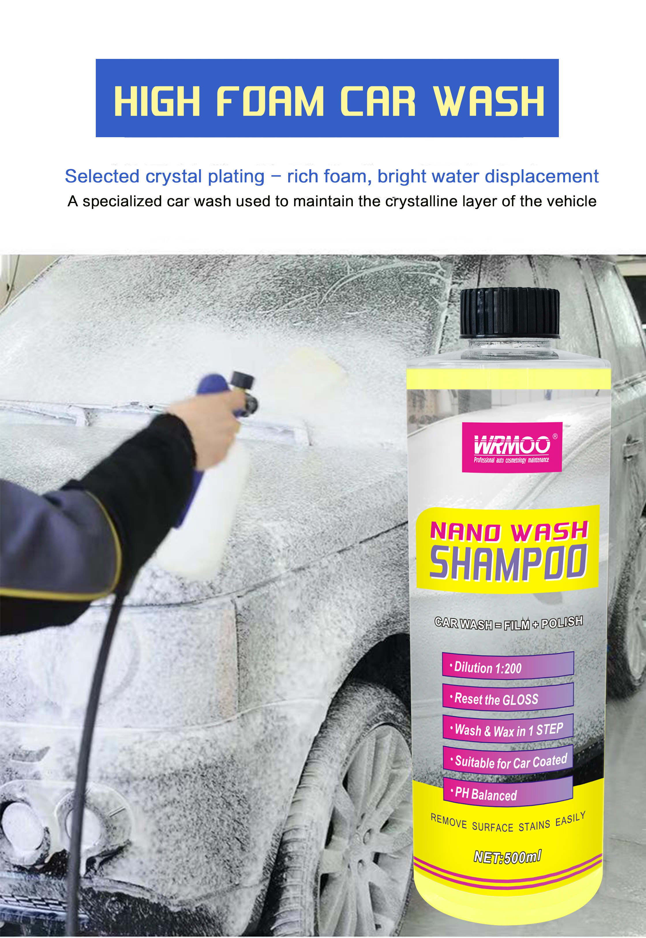 Car per-wash shampoo neutral car cleaning fluid auto detailing supplies detailing chemicals snow foam shampoo