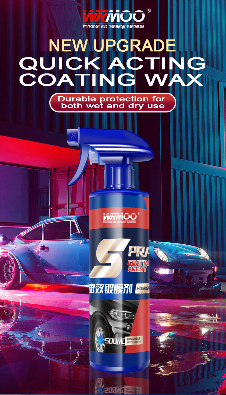 Automotive quick acting coating agent, car paint crystal plating nano coating spray