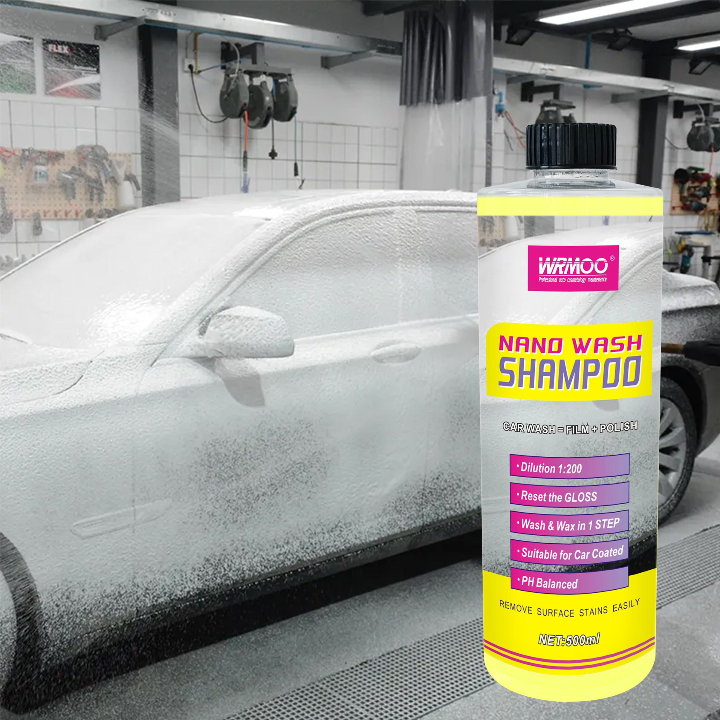 Car per-wash shampoo neutral car cleaning fluid auto detailing supplies detailing chemicals snow foam shampoo