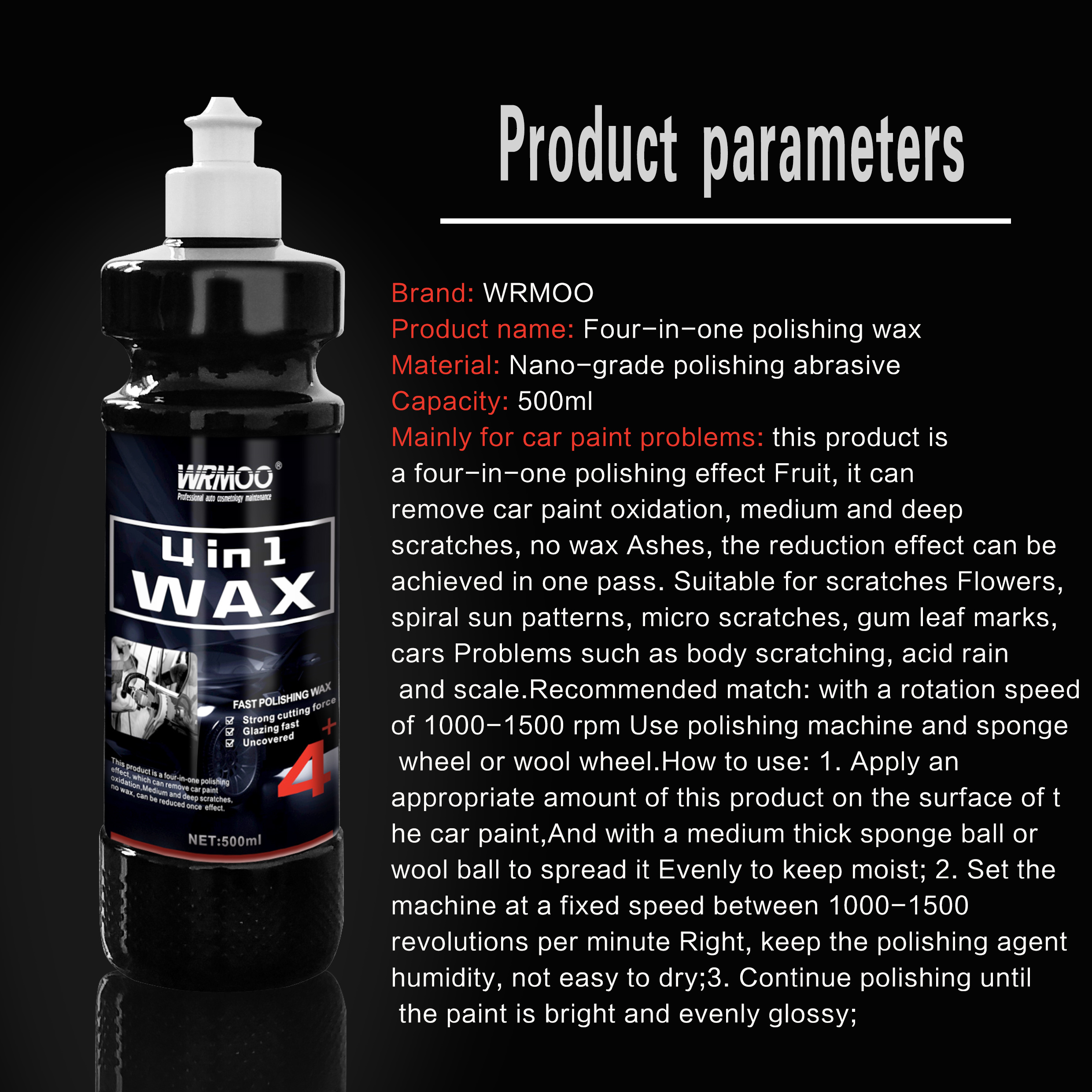 High Quality Fast Remove  Oxide Layer Medium  Wax wax polishing Car Polish