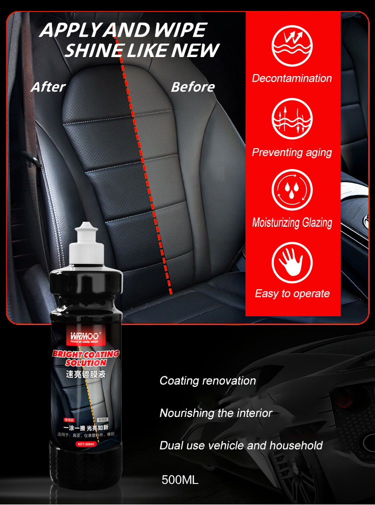 Plastic restorer, black gloss automotive cleaning product, automotive polishing and repair coating refurbisher