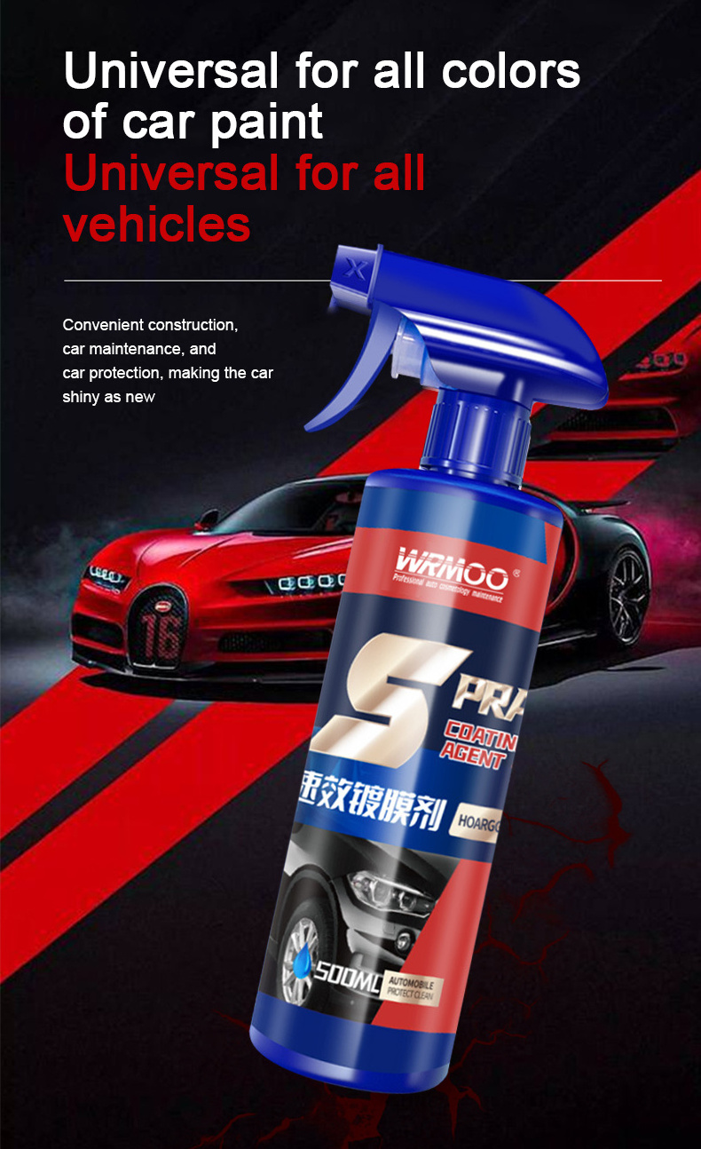 Automotive quick acting coating agent, car paint crystal plating nano coating spray