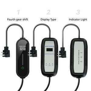 AC Portable 3.3kW 11.5kW Type 1 LCD Display 16A 32A level 2 Electric Car Fast Charging Station Portable EV Charger With screen