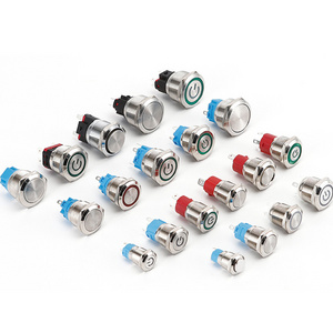 IP65 self-locking Stainless Steel Metal 10/12/16/22mm Momentary Led Small Push Button Switches