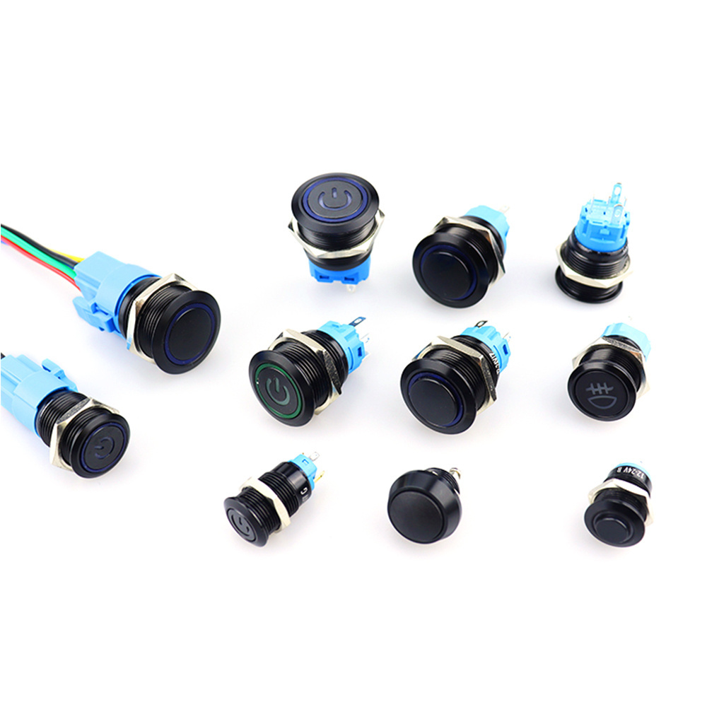 IP65 self-locking Stainless Steel Metal 10/12/16/22mm Momentary Led Small Push Button Switches