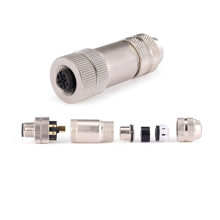 Beat price M12 connector  M12 4 Pin A coded Female Male Assembly straight metal connector