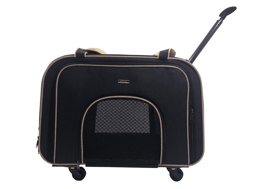 Airline Approved Extension Mesh Pet Dog Travel Trolley Bag Carrier With Wheels