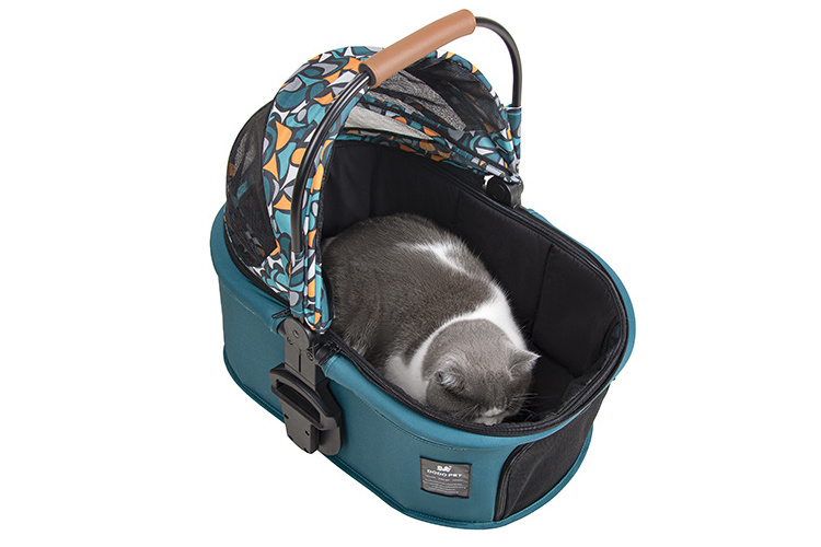 Wholesale detach foldable four wheels cat pet carrier japan dog pet stroller for cat and dogs