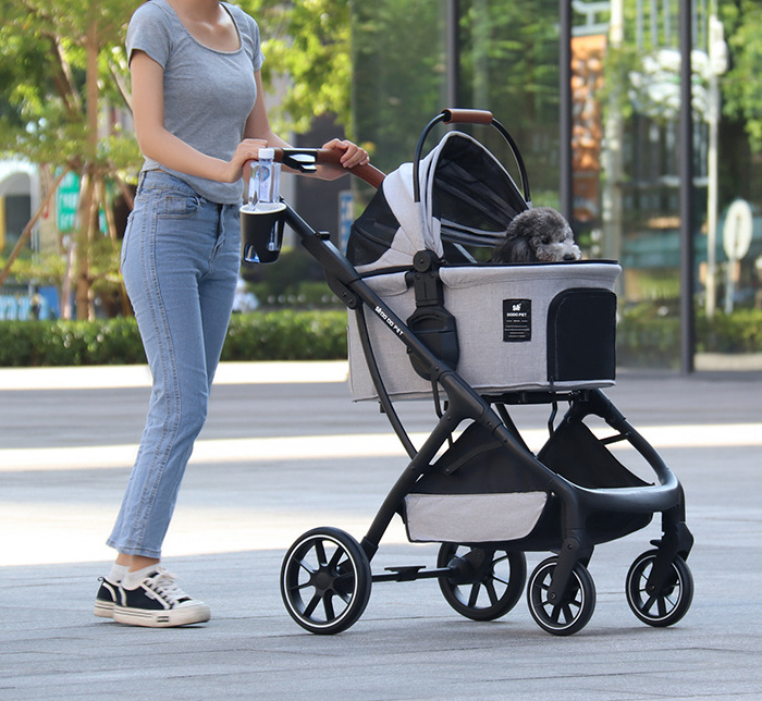 Wholesale detach foldable four wheels cat pet carrier japan dog pet stroller for cat and dogs