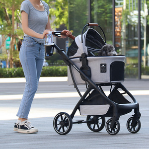 Wholesale detach foldable four wheels cat pet carrier japan dog pet stroller for cat and dogs