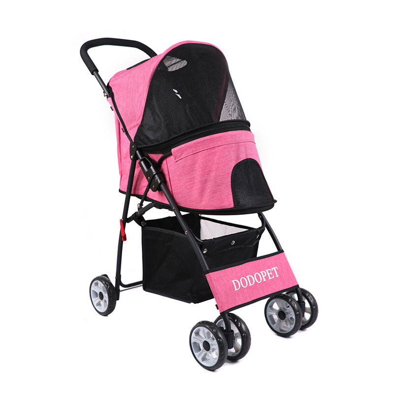 luxury wholesale 4 wheels pet dog stroller cart travel outdoor small dog pram carrier stroller for medium dogs