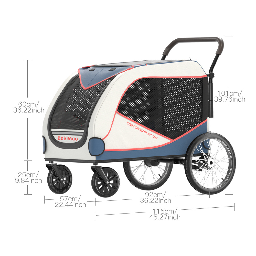 wholesale hight quality luxury 4 wheels pet stroller dog cat pram cart stroller for lager dogs