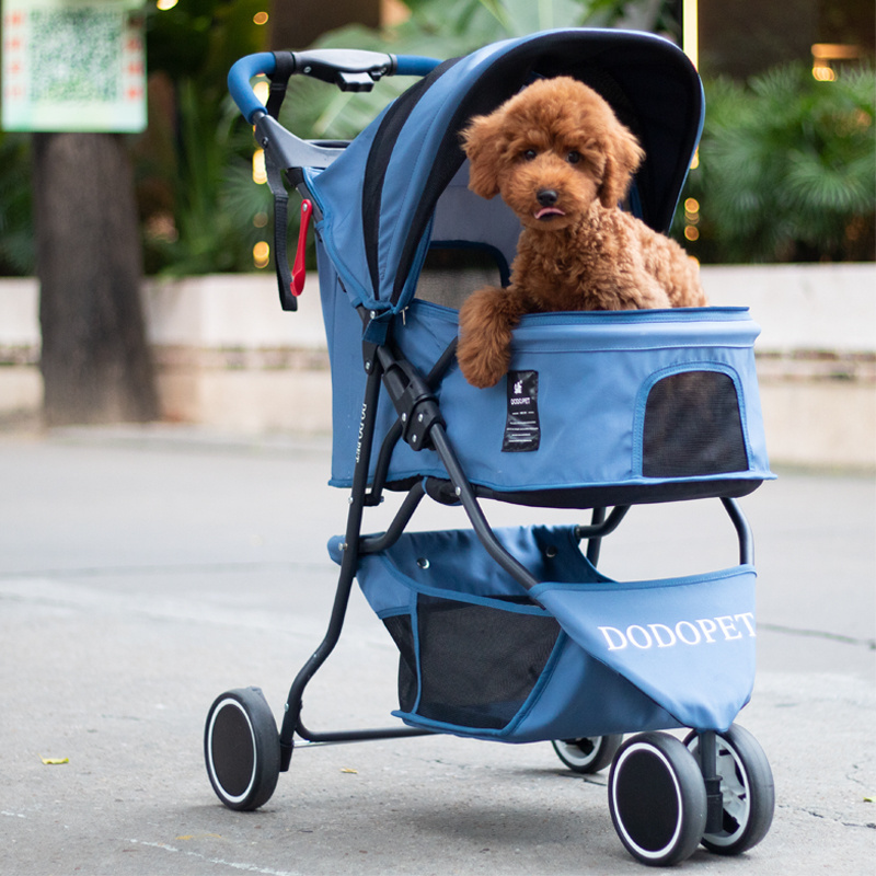 wholesale foldable small dog stroller 3 wheels pet pram detachable pet stroller for dogs and cats