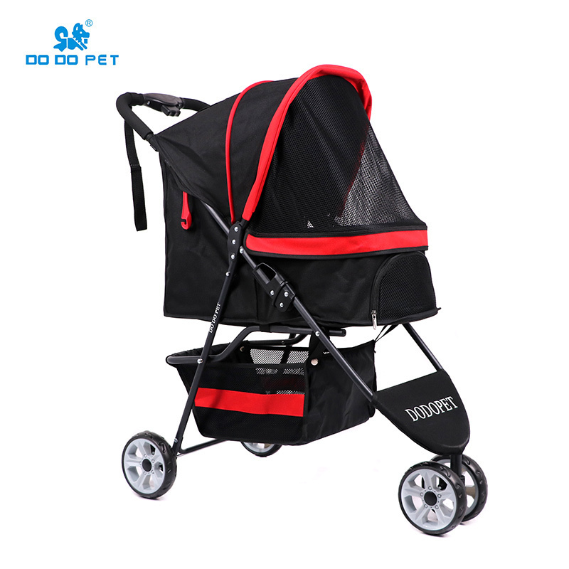 luxury factory wholesale 3 piece wheels travel carrier pet strollers dog carrier cart for medium dogs and cats