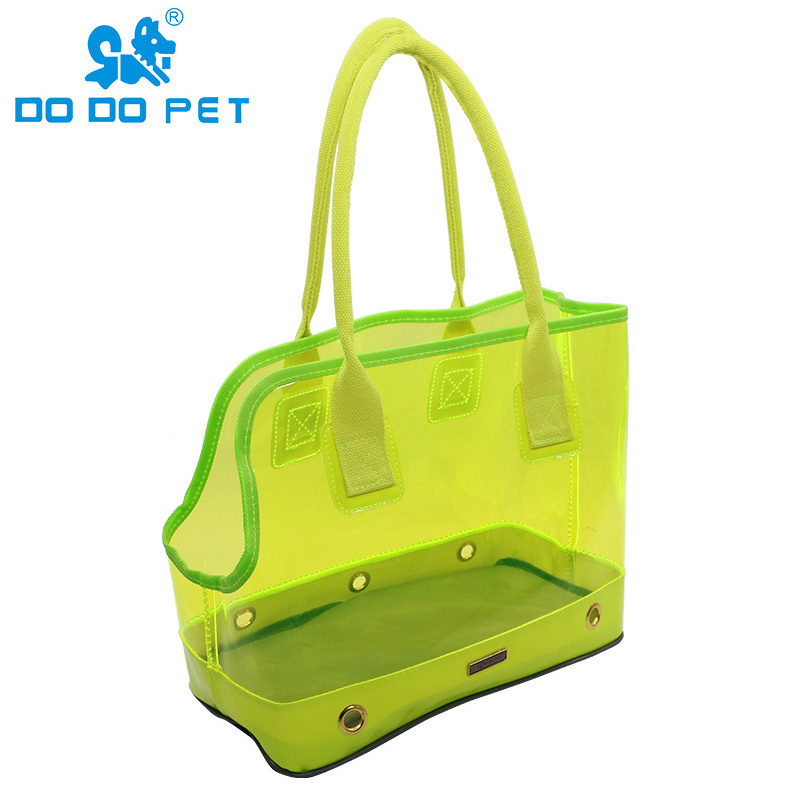 Outdoor pvc transparent travel pet carrier handbag for small dogs and cats